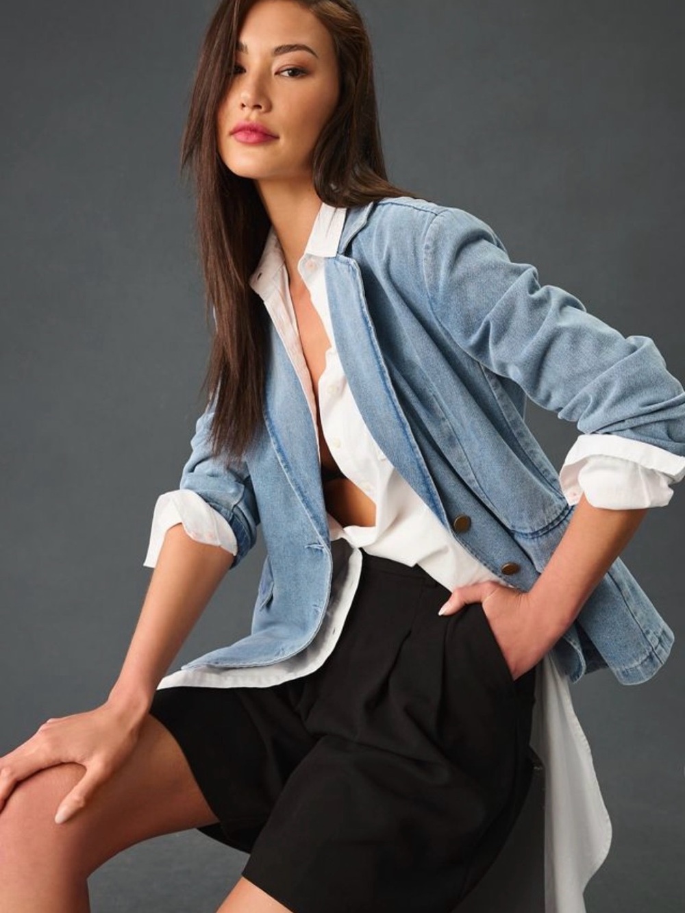 Dolan Left Coast Anthropologie Denim Blazer XL